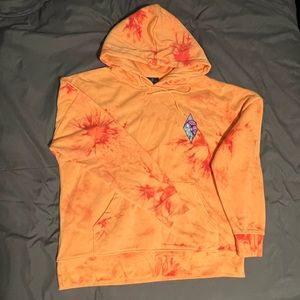 Zumiez Orange Tie Dye Hoodie Sweatshirt Mushroom Crystal
